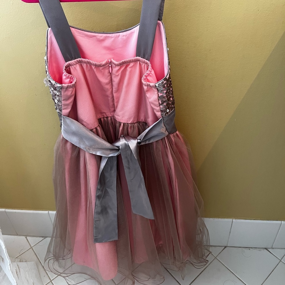 Iris and ivy brand size 12 girls. Pink dress with overlay. Excellent condition